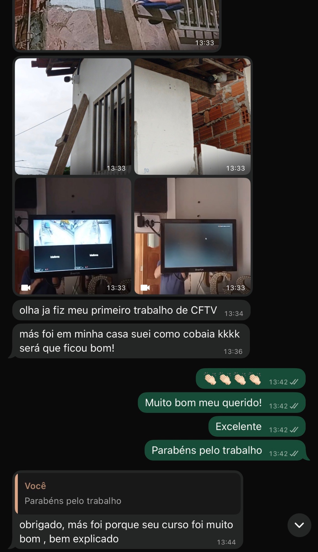 Depoimento de aluno via WhatsApp 5